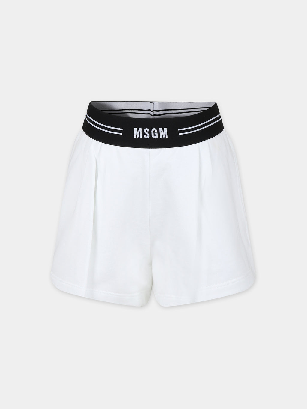 White shorts for girl with logo